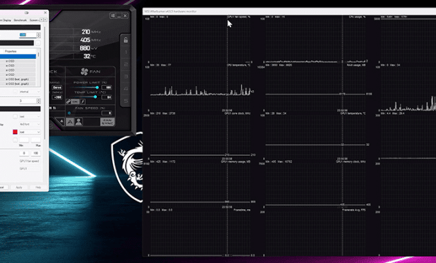 Real-Time Hardware Monitoring MSI Afterburner
