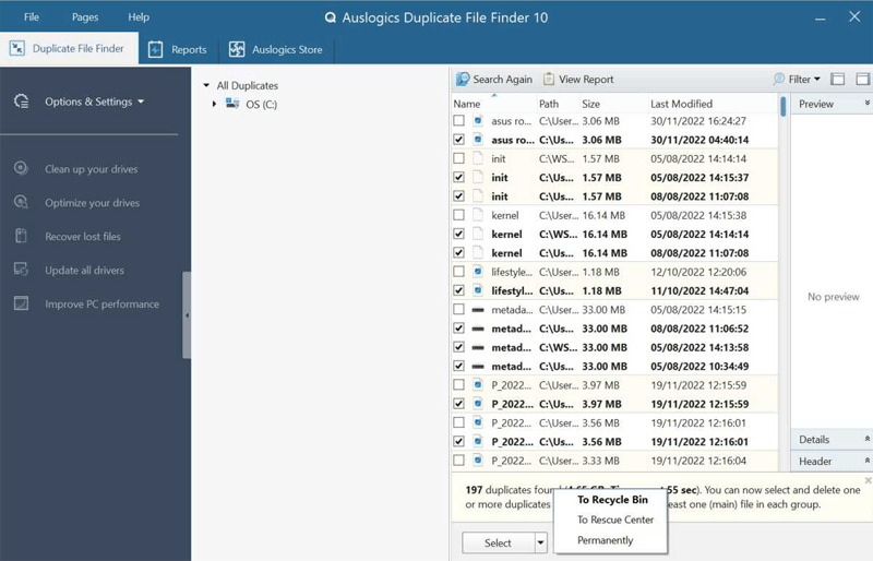 Auslogics Duplicate File Finder